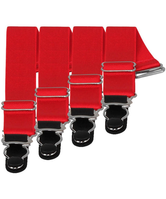4 x Steel Suspender Clips in Red