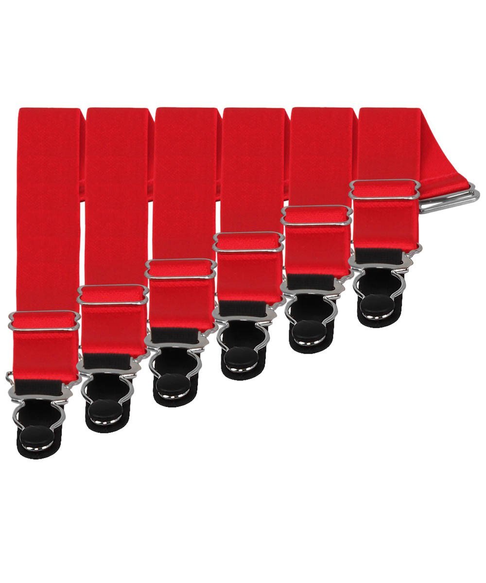6 x Steel Suspender Clips in Red