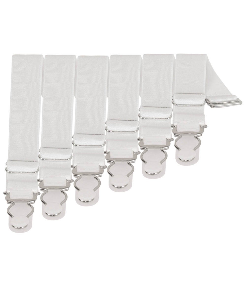 6 x Steel Suspender Clips in White