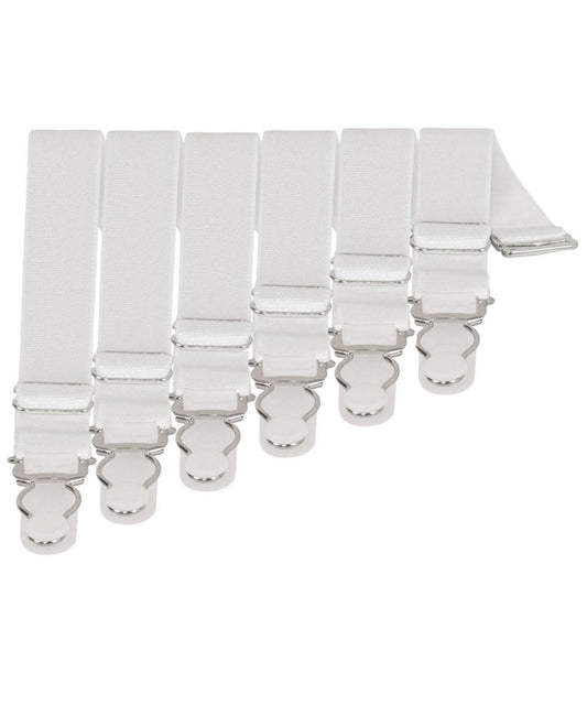 6 x Steel Suspender Clips in White