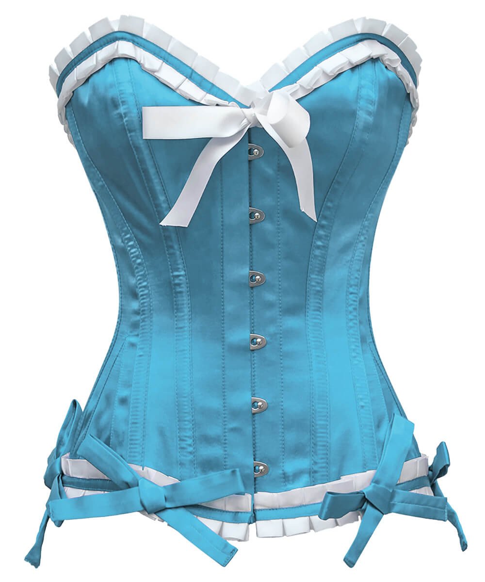 Terell Burlesque Turquoise Overbust Corset