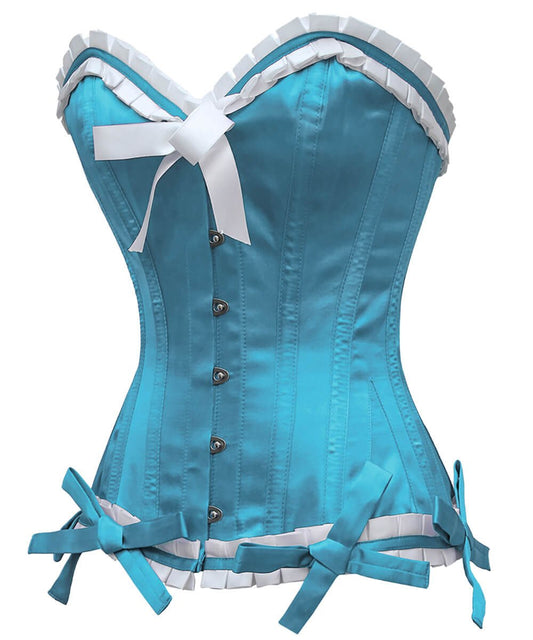 Terell Burlesque Turquoise Overbust Corset
