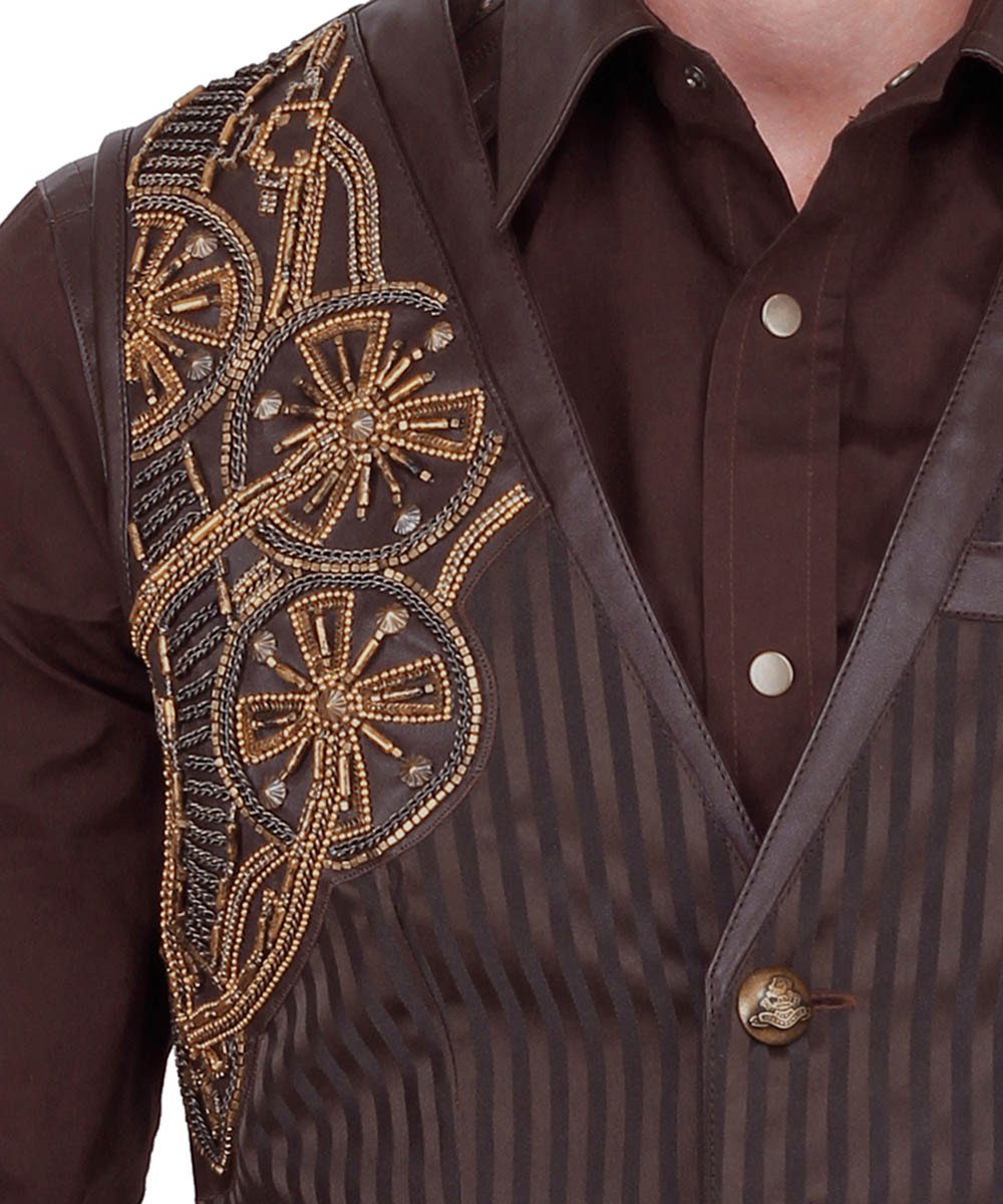 Keifer Steampunk Embroidered Men's Waist Coat