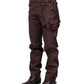 Emest Steampunk Men's Trouser in Brown Cotton