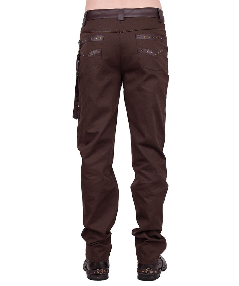 Erchanbold Cotton Steampunk Men's Trouser