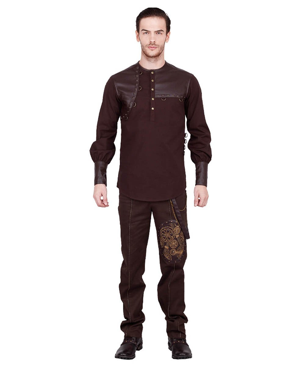 Erchanbold Cotton Steampunk Men's Trouser