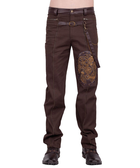 Erchanbold Cotton Steampunk Men's Trouser