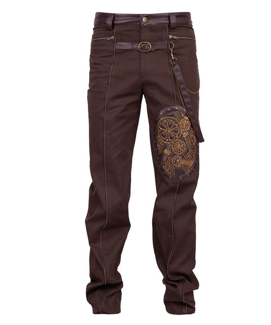 Erchanbold Cotton Steampunk Men's Trouser