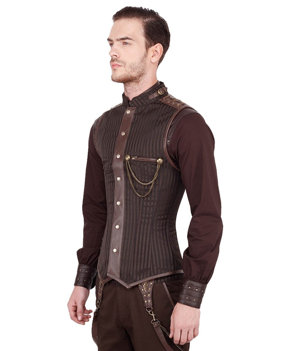 Dankmar Steampunk Men's Overchest Corset