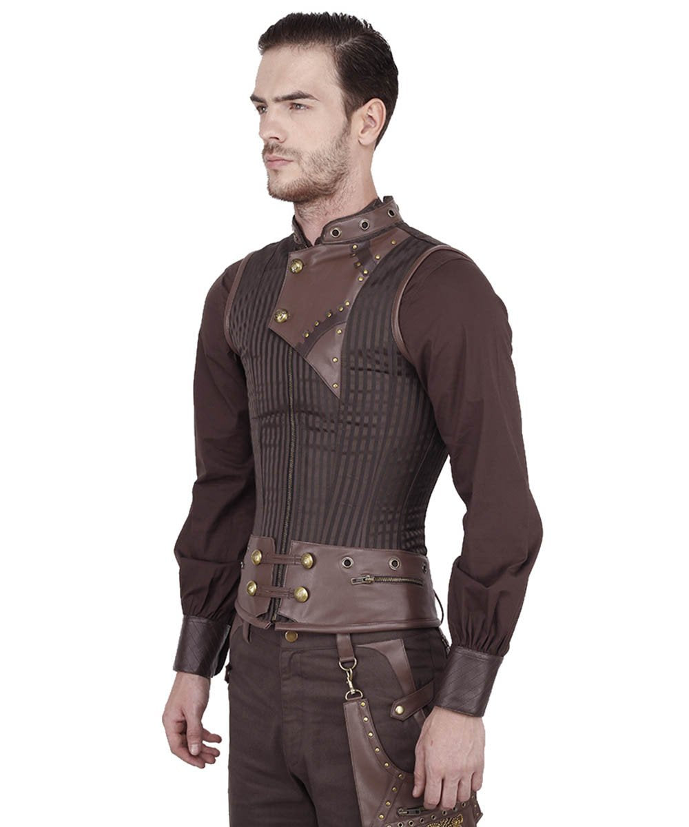 Detlef Steampunk Men's Overchest Corset