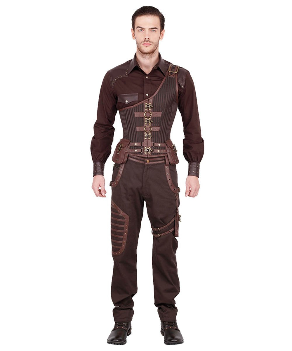 Dettmar Steampunk Men's Midchest Corset