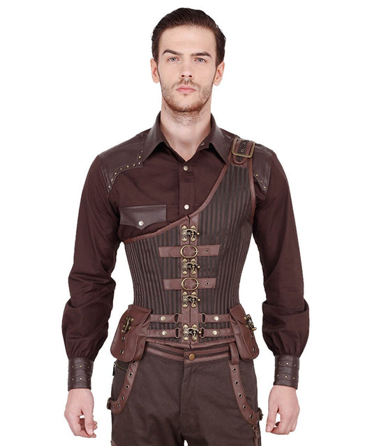 Dettmar Steampunk Men's Midchest Corset