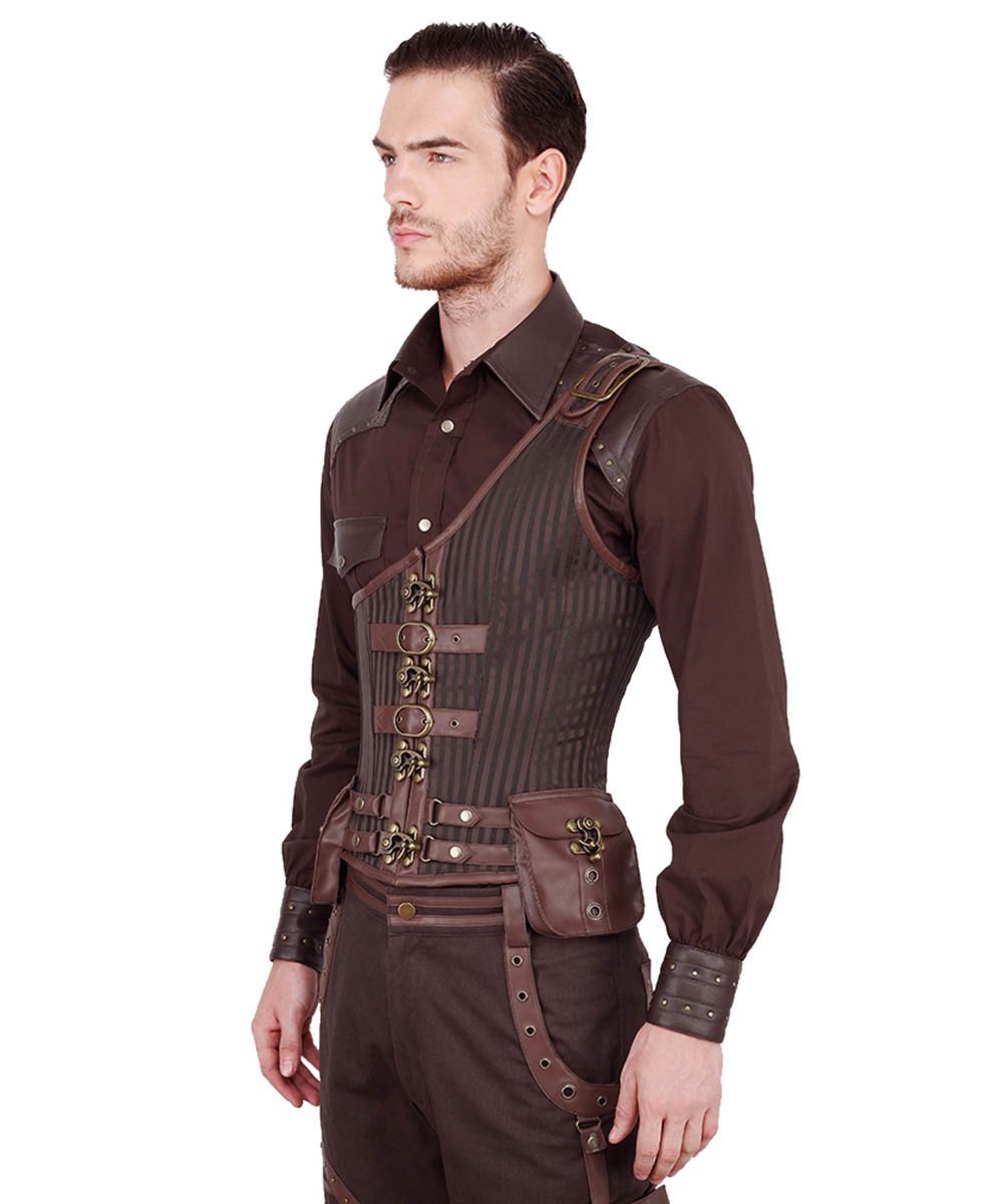 Dettmar Steampunk Men's Midchest Corset