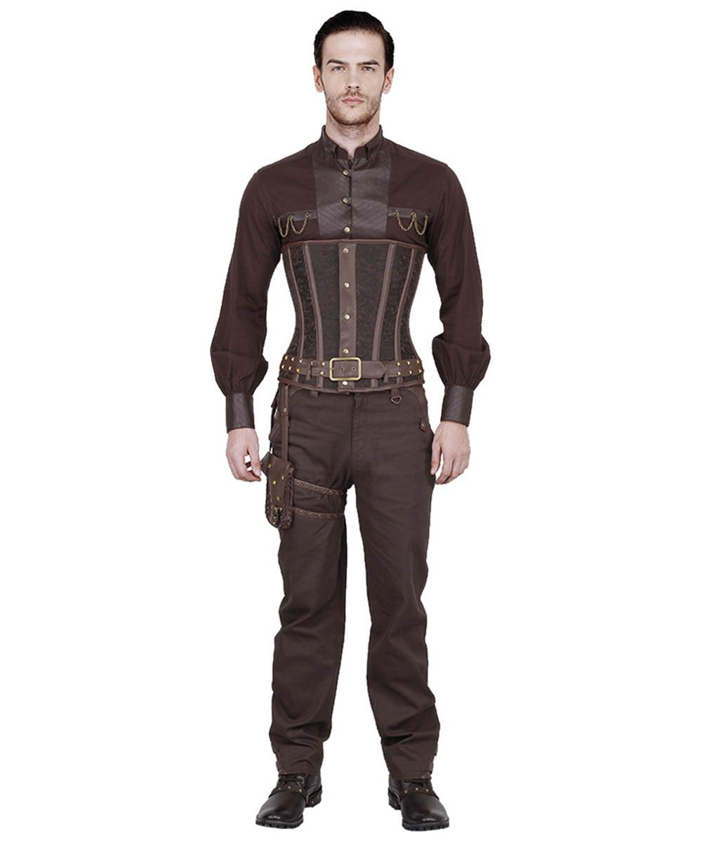 Eberwin Steampunk Men's Corset