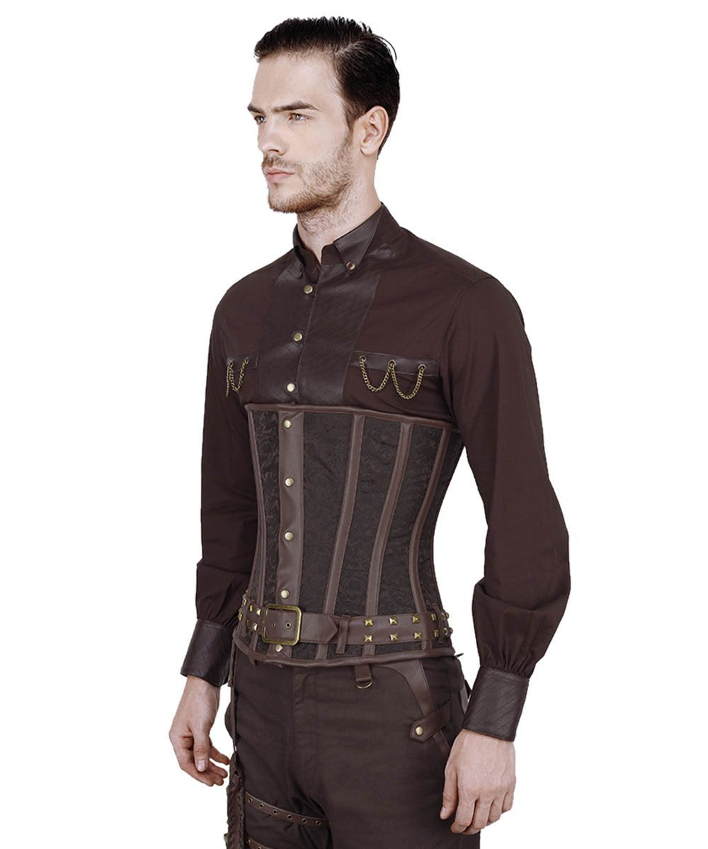 Eberwin Steampunk Men's Corset