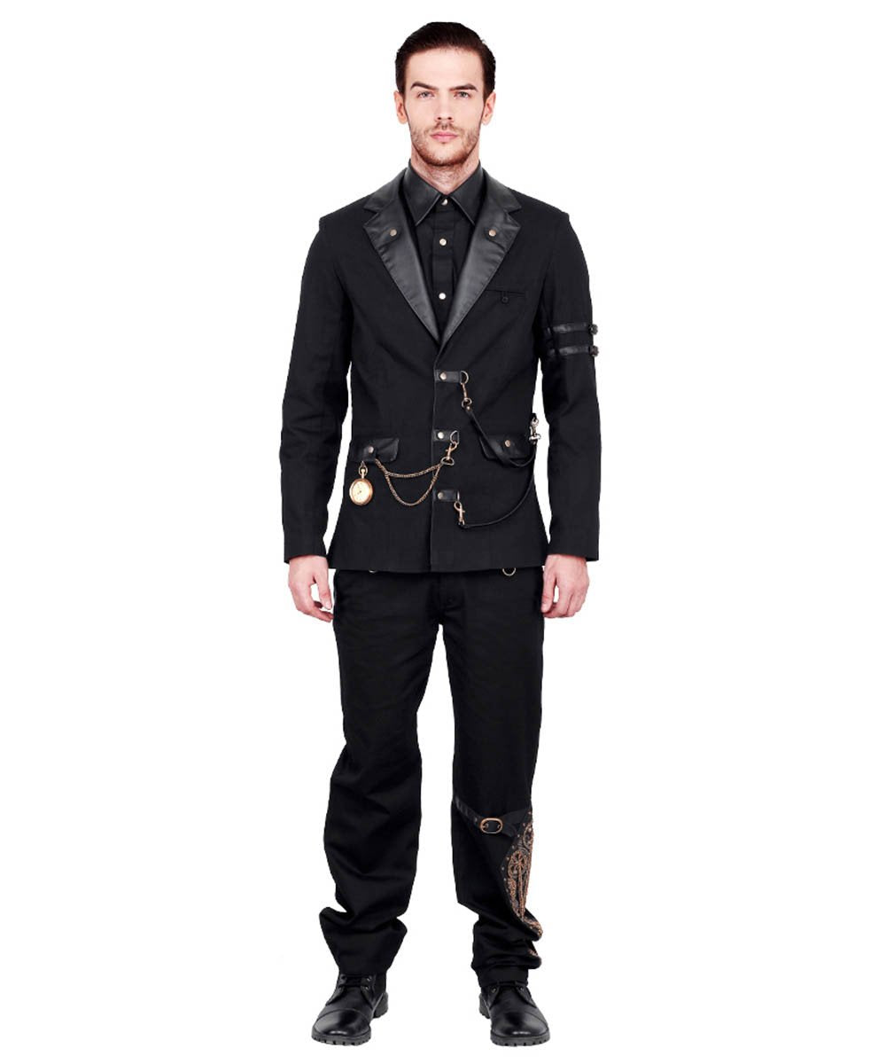 Hahn Steampunk Cotton Single Breasted Men's Jacket