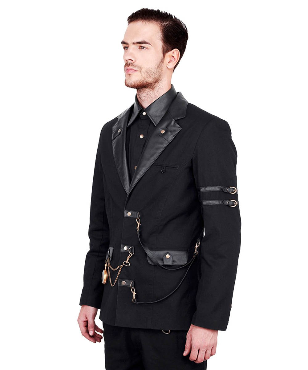 Hahn Steampunk Cotton Single Breasted Men's Jacket