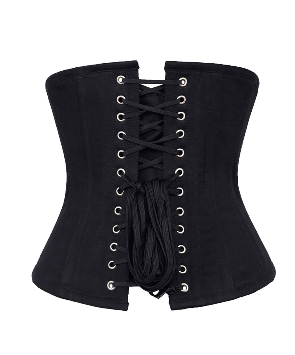 Sable Black Cotton Underbust Corset