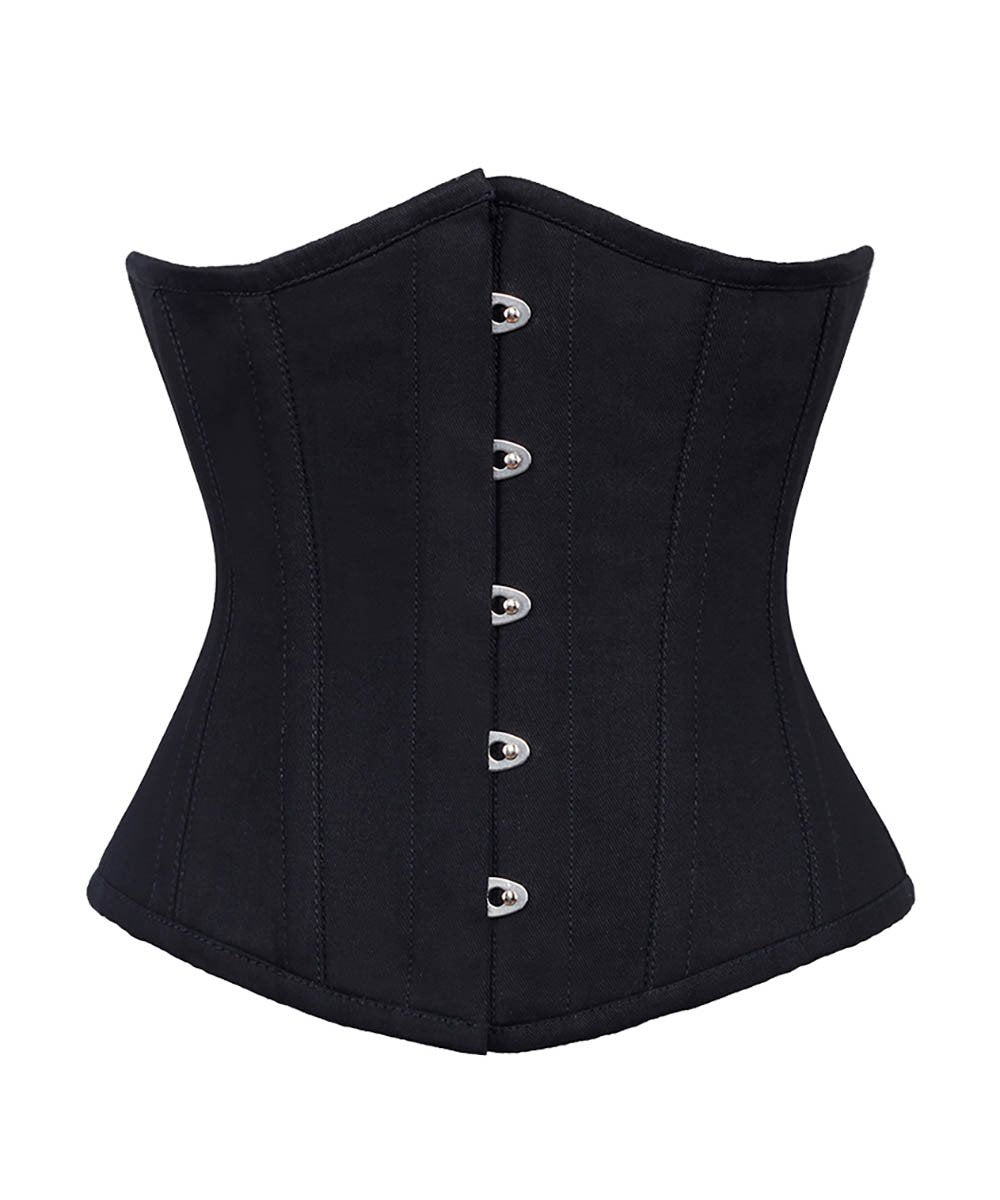 Sable Black Cotton Underbust Corset