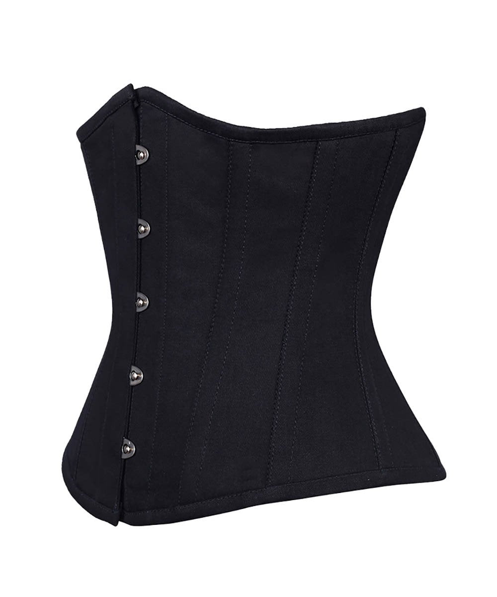 Sable Black Cotton Underbust Corset