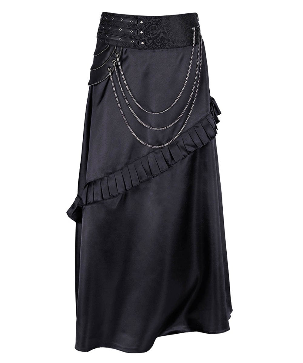 Rowland Black Steampunk Layered Skirt