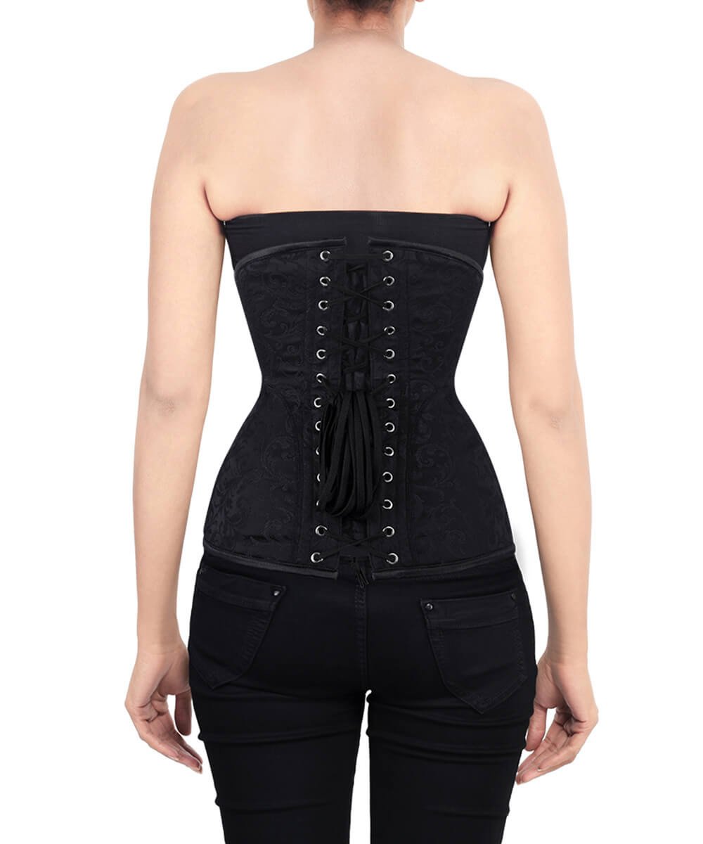 Nighinn Steel Boned Underbust Black Waist Trainer