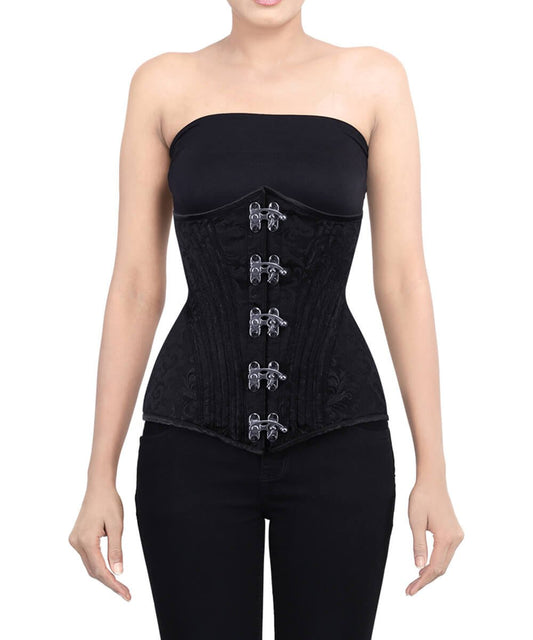 Nighinn Steel Boned Underbust Black Waist Trainer