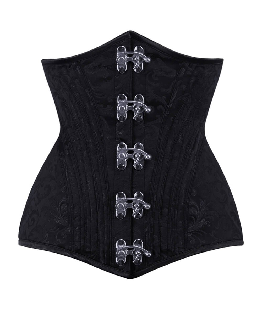 Nighinn Steel Boned Underbust Black Waist Trainer