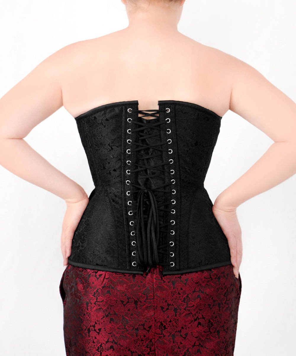 Fina Brocade Overbust Black Corset