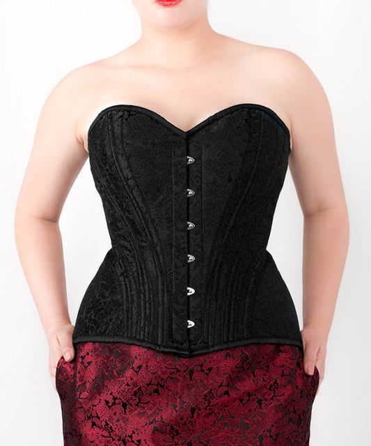 Fina Brocade Overbust Black Corset