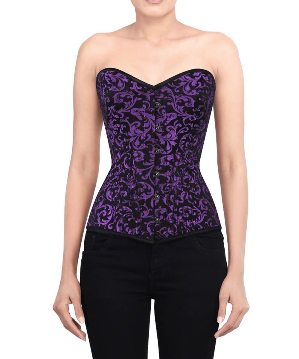 Amall Brocade Overbust Purple Corset