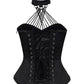 Ellaine Gothic Black Overbust Corset with Neck Gear
