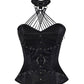 Ellaine Gothic Black Overbust Corset with Neck Gear