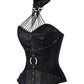 Ellaine Gothic Black Overbust Corset with Neck Gear