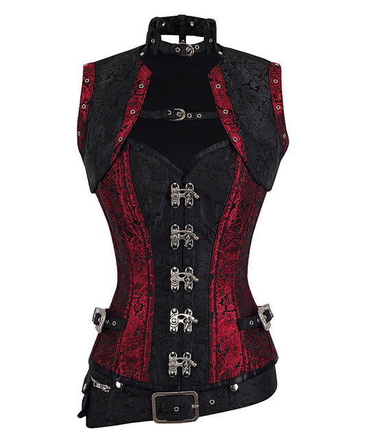 Fotini Steampunk Overbust Corset with Shrug