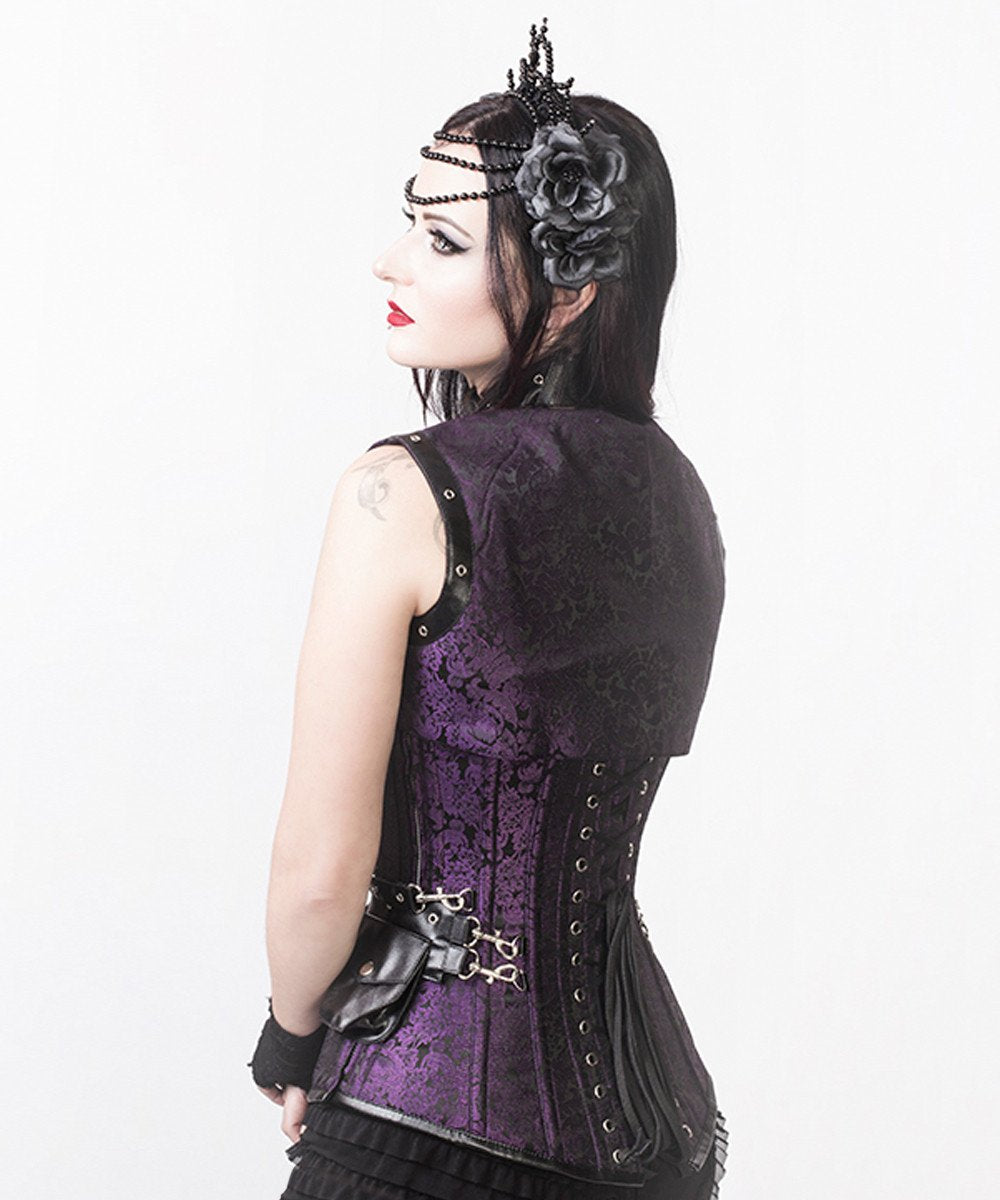 Markos Purple Steampunk Overbust Corset with Shrug