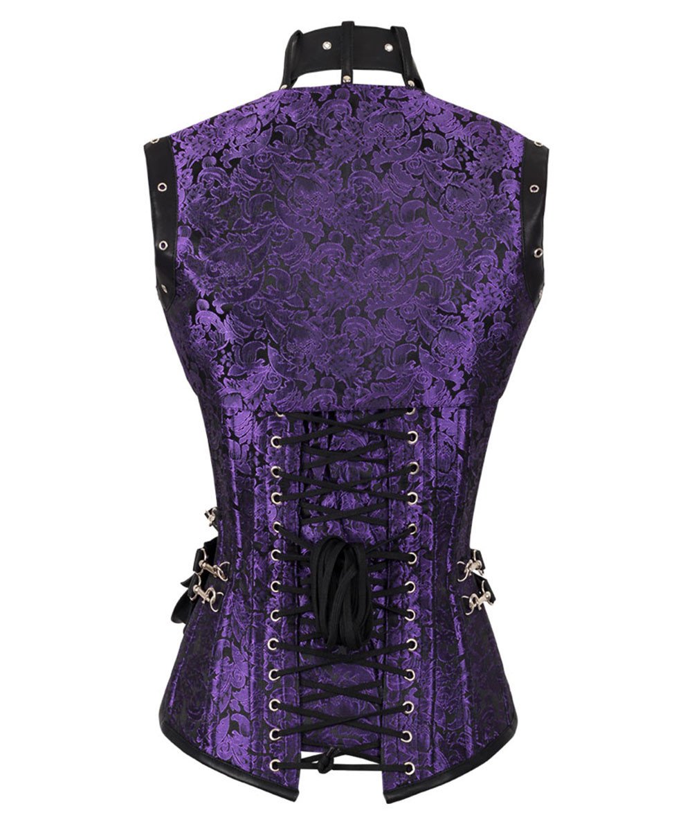 Markos Purple Steampunk Overbust Corset with Shrug