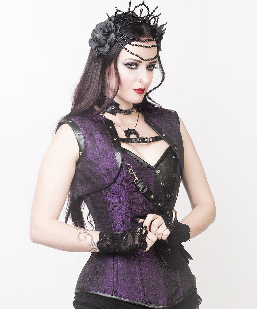 Markos Purple Steampunk Overbust Corset with Shrug