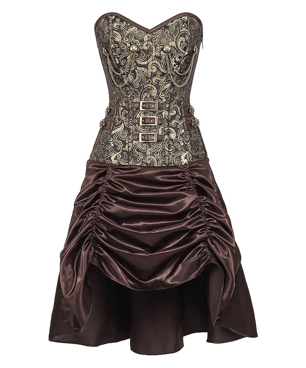 Abhainn Steampunk Gold Corset Dress