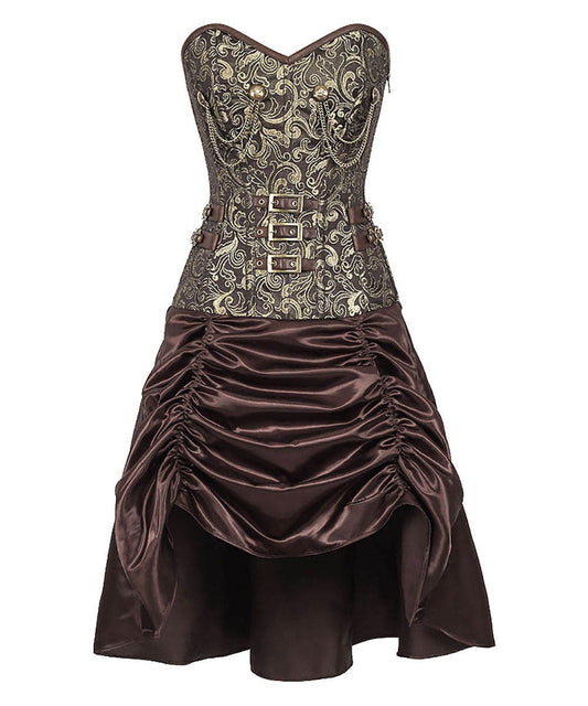 Abhainn Steampunk Gold Corset Dress