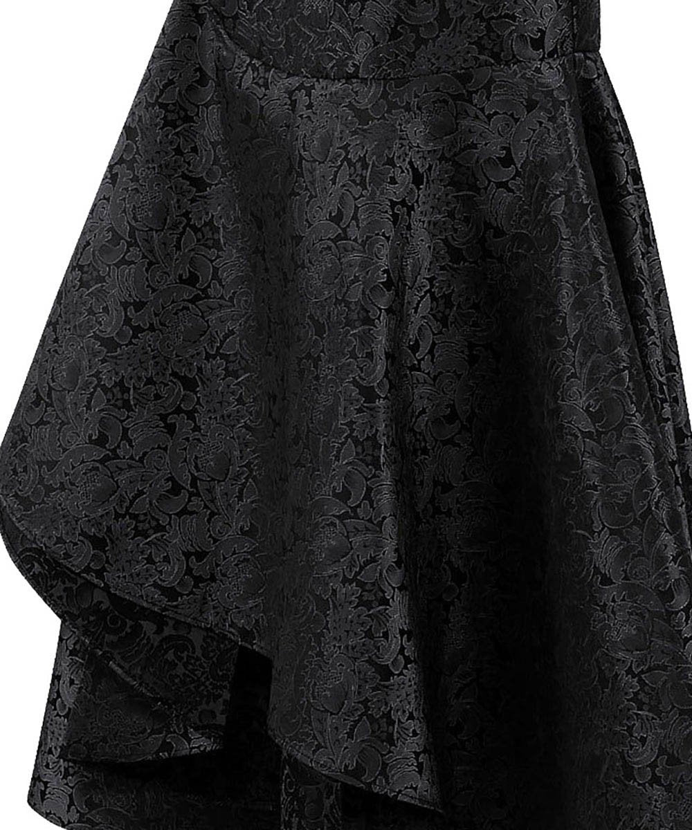 Vinata Gothic Black Cascaded Ruffle Corset Dress