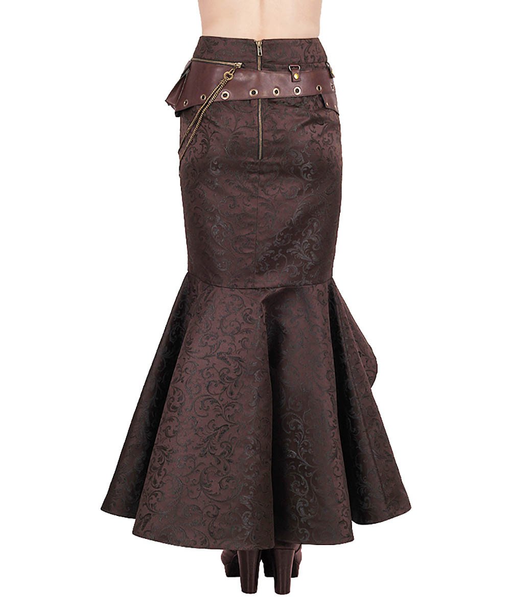 Haleema Long Ruffled Steampunk Skirt