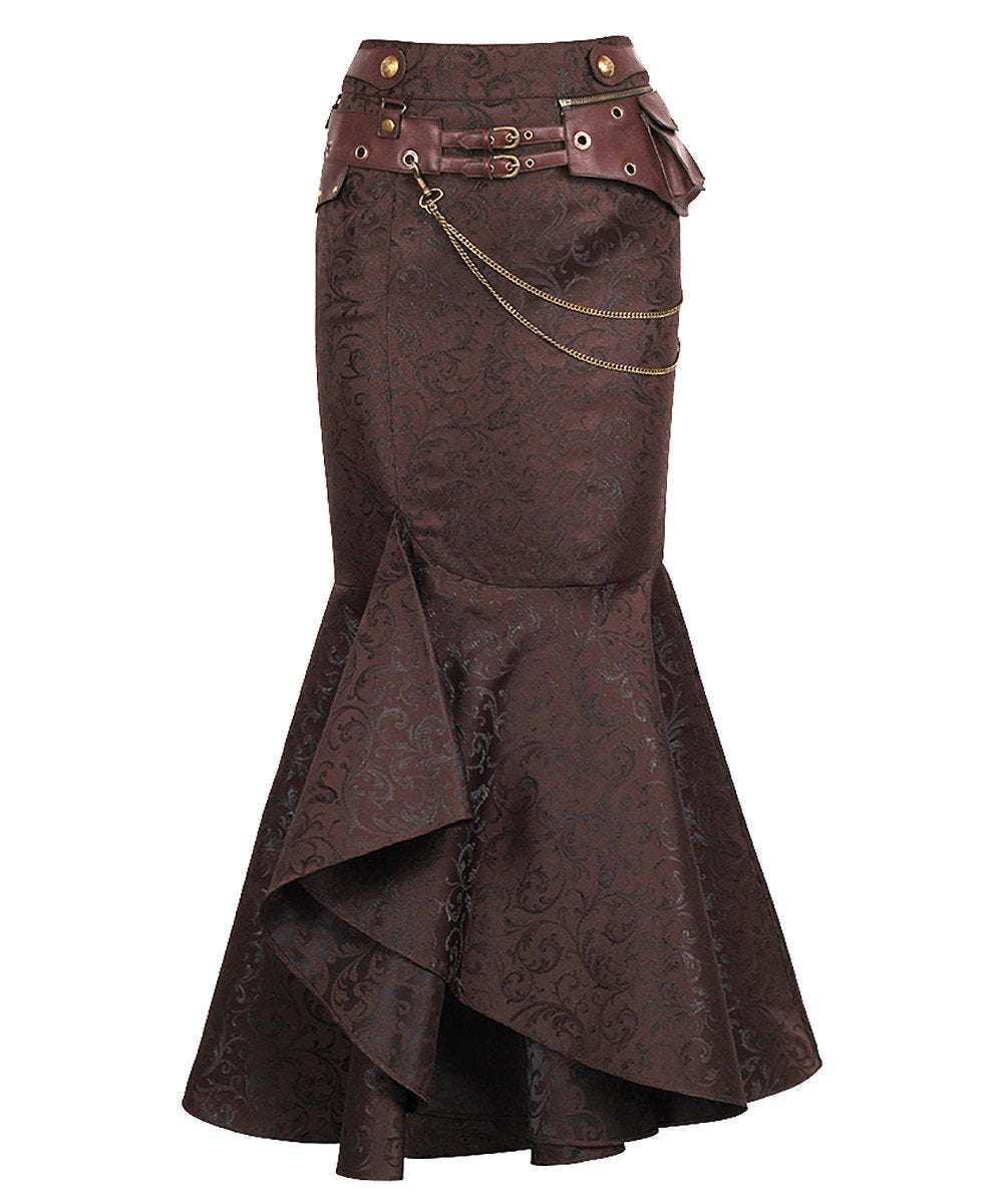 Haleema Long Ruffled Steampunk Skirt