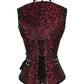 Pierce Maroon Brocade Steampunk Overbust Corset