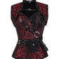 Pierce Maroon Brocade Steampunk Overbust Corset