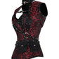Pierce Maroon Brocade Steampunk Overbust Corset