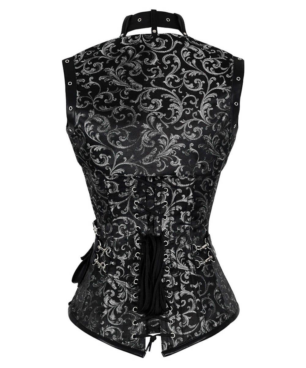 Harpinna Brocade Steampunk Overbust Corset