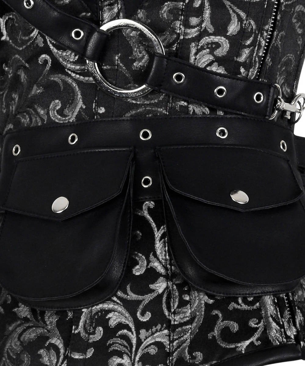 Harpinna Brocade Steampunk Overbust Corset