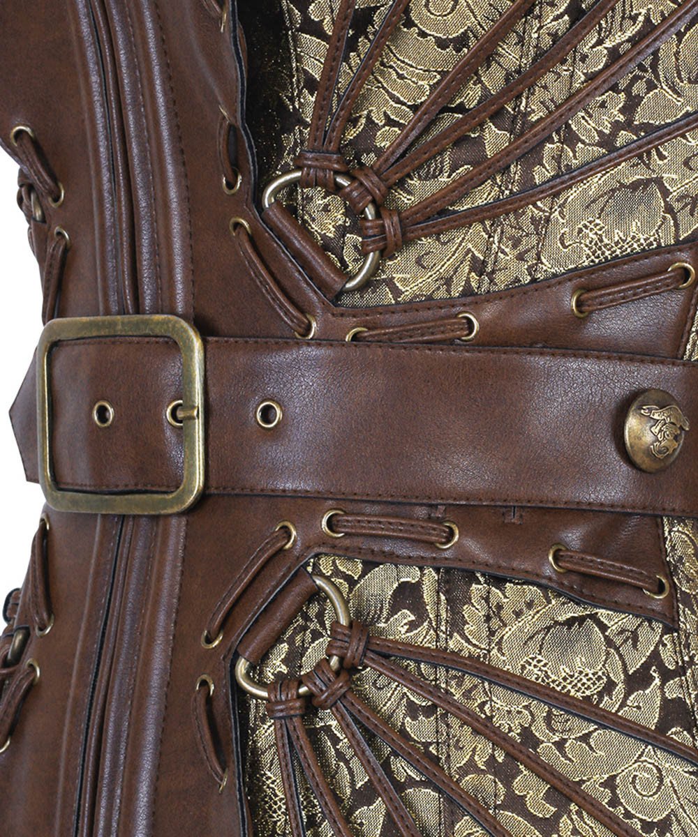 Daryn Gold Steampunk Buckle Corset