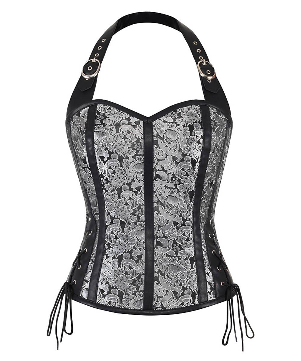 Nedabiah Gothic Corset Tops with Halter Neck